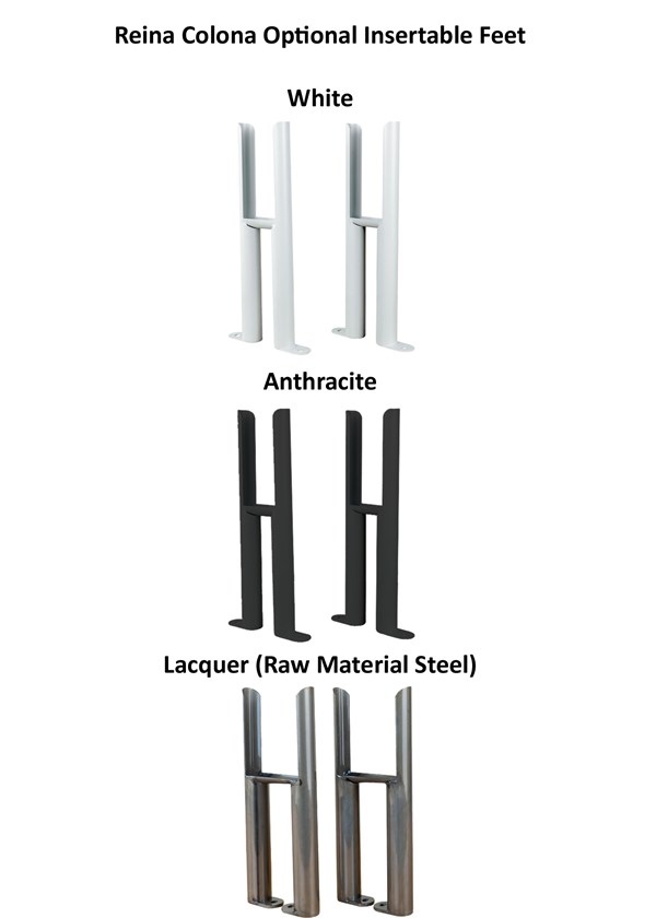 Reina Colona Optional Insertable Feet - Most of the weight is taken by the feet although wall brackets are also supplied Reina Colona Optional Insertable Feet - Most of the weight is taken by the feet although wall brackets are also supplied
