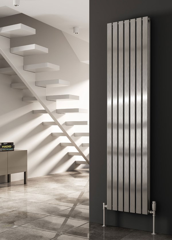 Reina Flox Vertical - Image shown in Brushed Stainless - Double