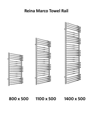 Reina Marco Designer Chrome Heated Towel Rail 