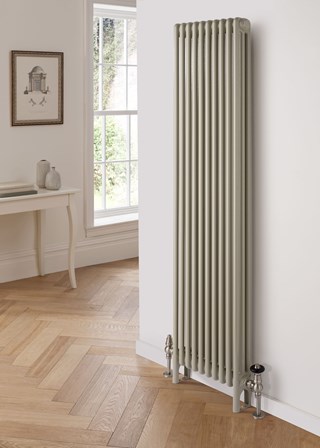 The Radiator Company Ancona 3 Column Vertical With Feet - Image shown in Stone 