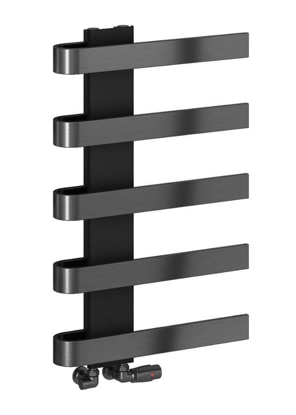 Reina Panaro - Image shown in Gunmetal - 800mm (H) x 500mm (W) - Shown with Reina Modal Corner Oiled Bronze Radiator Valves Reina Panaro - Image shown in Gunmetal - 800mm (H) x 500mm (W) - Shown with Reina Modal Corner Oiled Bronze Radiator Valves