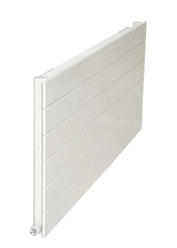 Zehnder Roda Single Horizontal - ROHL- Image shown in White RAL9016 with single convector fin.