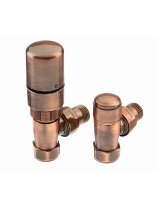 The Radiator Company Ideal Angled TRV - Antique Copper