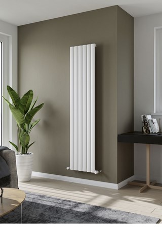 Eucotherm Delta Vertical Aluminium - 1800mm (H) x 415mm (W) - Textured White Finish 