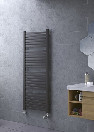 Eucotherm Fino Towel - Image shown in Textured Matt Anthracite