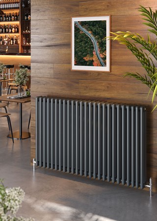 Apollo Roma 4 Column Horizontal Radiators - Slate Grey Gloss (RAL7015G)