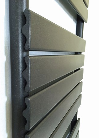 DQ Double Quick Tornado Towel Rail - Image shown in Dark Grey Texture close up