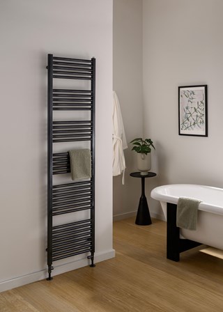 The Radiator Company Lupin Straight Lacquered Heated Towel Rail The Radiator Company Lupin Straight Lacquered Heated Towel Rail