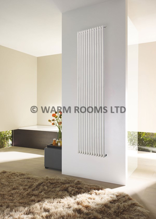 Tempora Mandolin Single Vertical Radiator - Size Shown 1802mm (H) x 402mm (W) - Finished in RAL9016 Traffic White