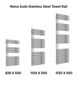 Reina Scalo Stainless Steel Designer Heated Towel Rail 