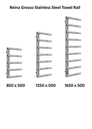 Reina Grosso Stainless Steel Heated Towel Rail 