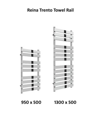 Reina Trento Chrome Tube on Tube Heated Towel Rail