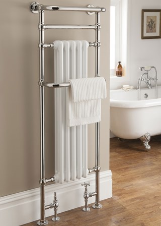 The Radiator Company Chalfont Tall Floor Standing - Image shown in Chrome
