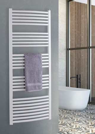 Tempora Compass Curved Towel Rail - Please note image shows white model