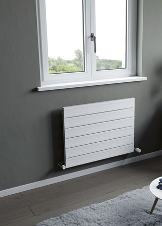 Eucotherm Deimos Horizontal Aluminium Radiator - 603mm (H) x 800mm (W) - Textured White Finish 