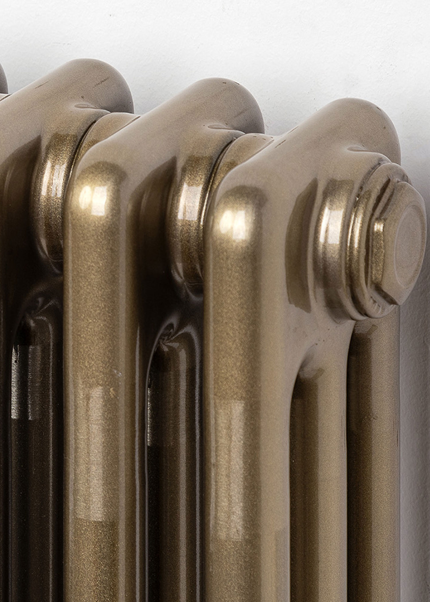 Image showing MHS Multisec Raw Brass Lacquer 3 Column Radiator