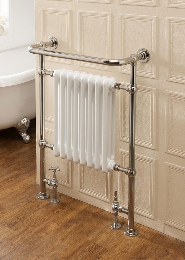 The Radiator Company Chalfont Floor Standing - Image shown in Chrome