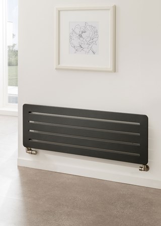 The Radiator Company Athena Horizontal - Image shown in Grey Brown RAL8019 The Radiator Company Athena Horizontal - Image shown in Grey Brown RAL8019