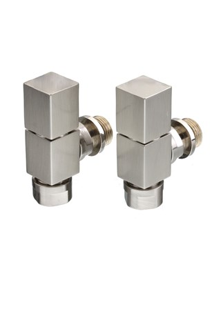 The Radiator Company Mini Cube Valves - Image shown Angled Nickel