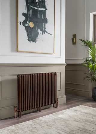 The Radiator Company Ancona 3 Column Horizontal With Feet - Pearl Bronze