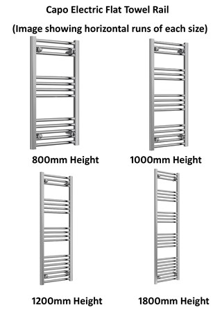 Reina Capo Straight Chrome Electric Towel Rail  