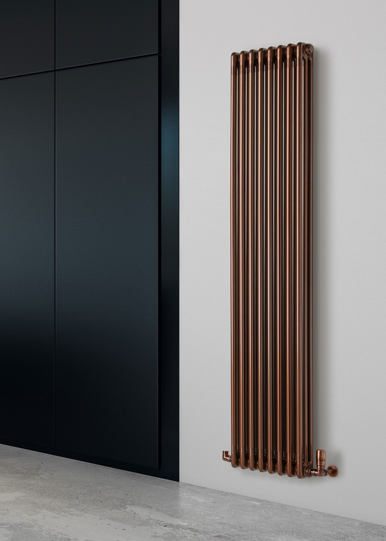 Image showing MHS Multisec Raw Copper Lacquer 3 Column Radiator - 1800mm Height