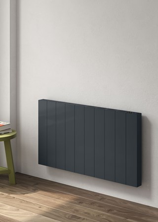 Reina Nika Horizontal Electric Radiator finished in Anthracite - Size Shown 500mm (H) x 907mm (W)