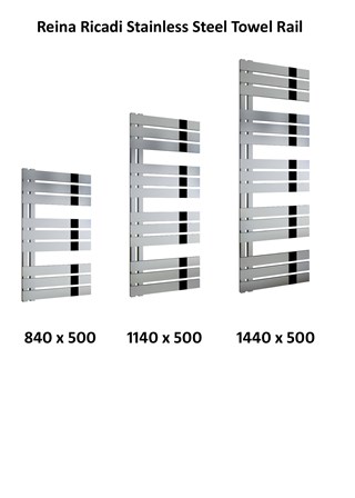 Reina Ricadi Stainless Steel Designer Heated Towel Rail Reina Ricadi Stainless Steel Designer Heated Towel Rail