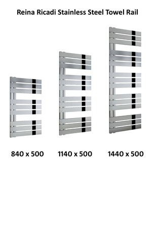 Reina Ricadi Stainless Steel Designer Heated Towel Rail 