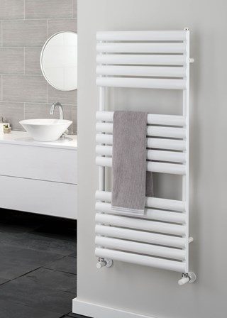 The Radiator Company Ellipsis Towel Rail - Image shown in White RAL9016