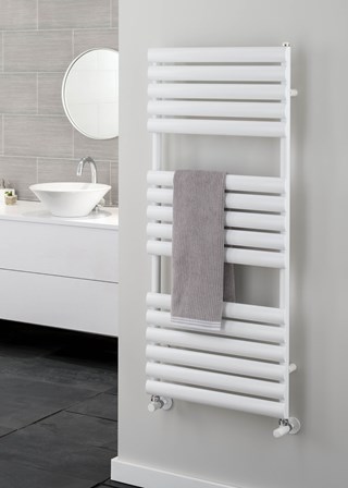 The Radiator Company Ellipsis Towel Rail - Image shown in White RAL9016 The Radiator Company Ellipsis Towel Rail - Image shown in White RAL9016