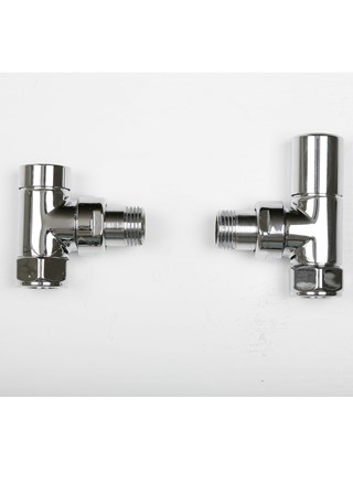 JIS Sussex Solar Angled Chrome Manual Radiator Valves 