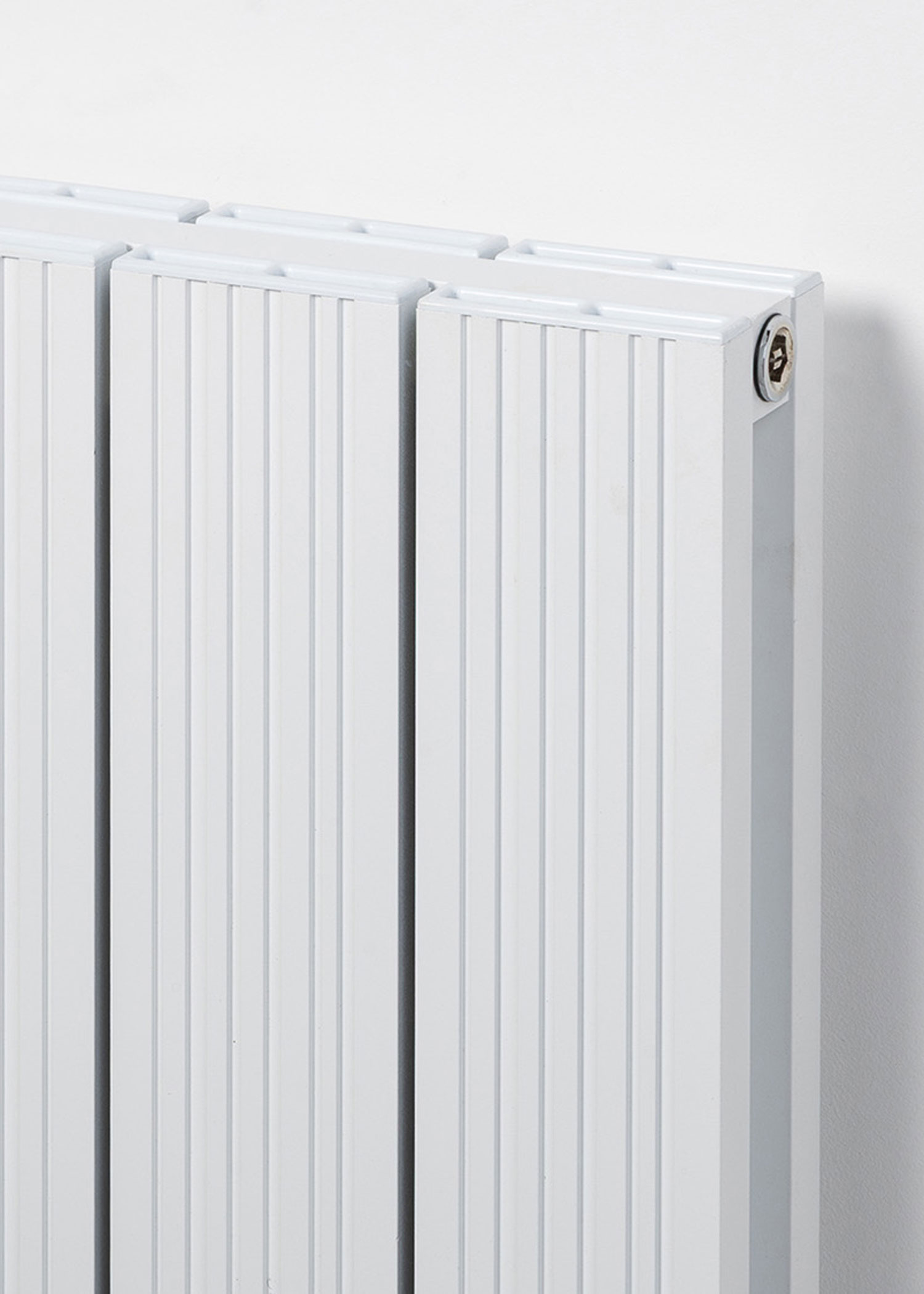 Duoline Horizontal finished in White Texture, Groove Side Showing - Close-Up