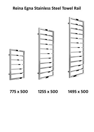 Reina Egna Stainless Steel Designer Heated Towel Rail Reina Egna Stainless Steel Designer Heated Towel Rail