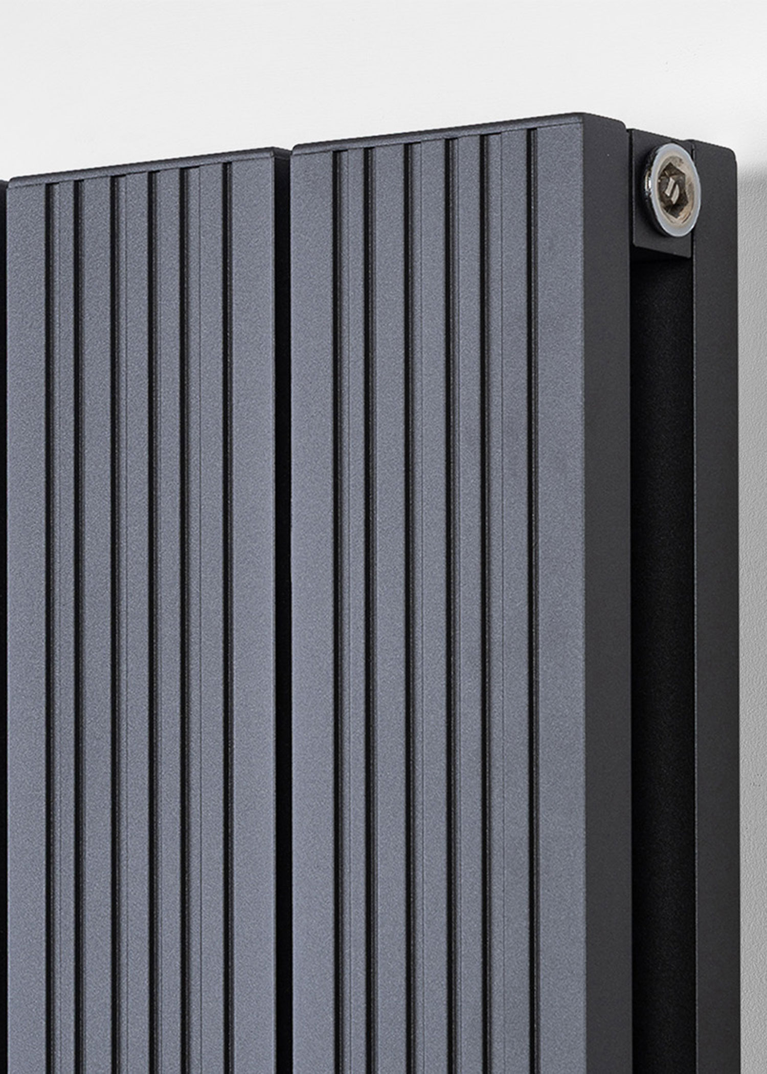 Duoline Horizontal finished in Gun Metal, Groove Side Showing - Close-Up